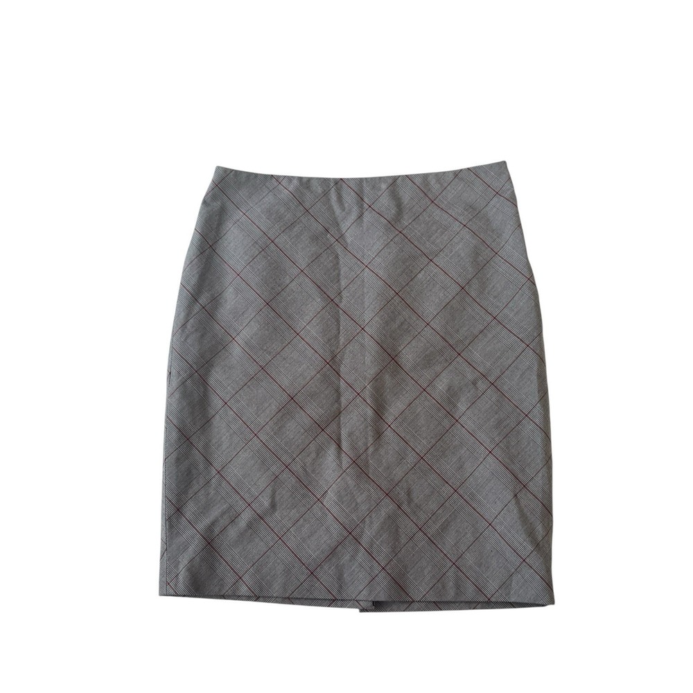 The Limited Women's Size 8 Gray Red Plaid Skirt Pencil Career Office Work Preppy